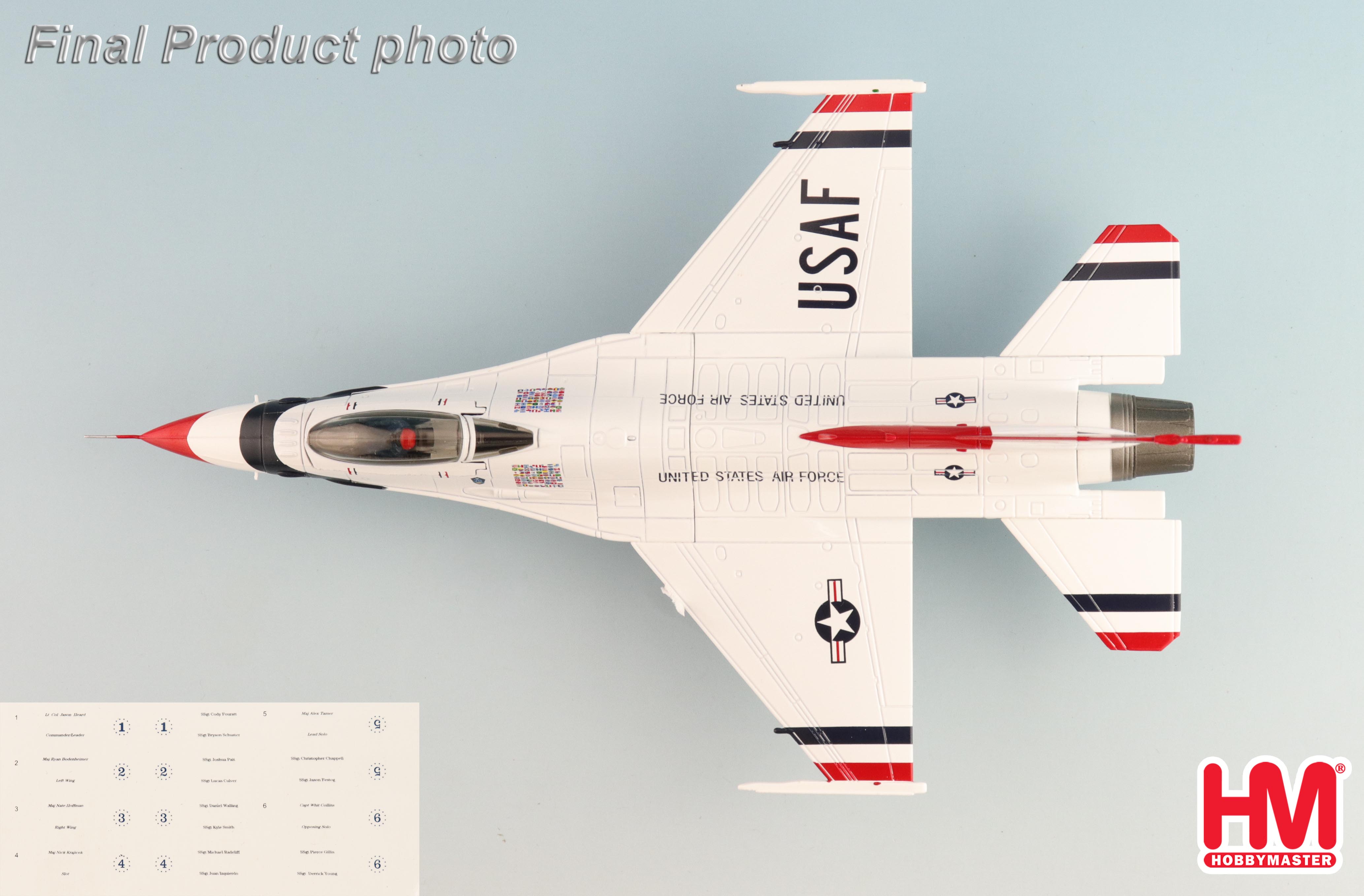 F-16C Thunderbirds USAF, RIAT 2017 (w/No.1 to No.6 decals)